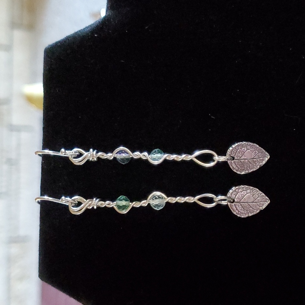 Sapphireskies Designs Sterling Silver and Green Fluorite Earrings